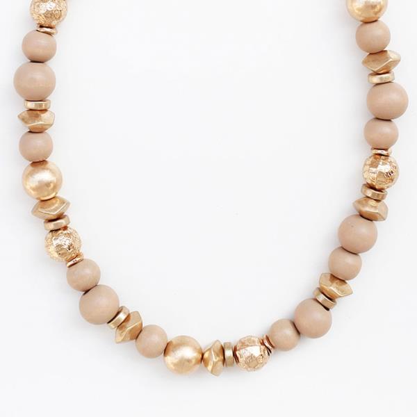 WOOD BALL BEAD NECKLACE