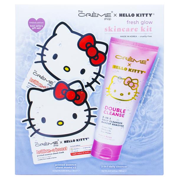 THE CREME SHOP HELLO KITTY FRESH GLOW SKINCARE KIT SET