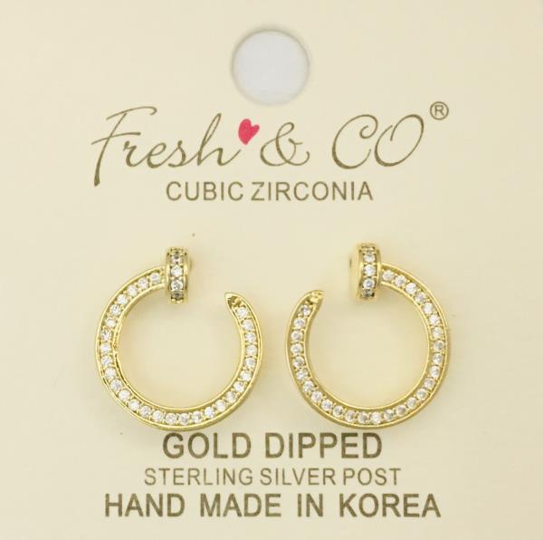GOLD DIPPED ROUND STUD EARRING