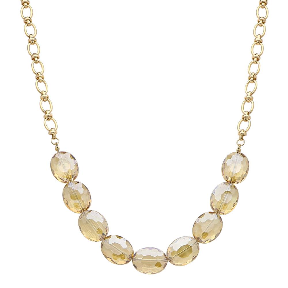 OVAL GLASS AND CHAIN NECKLACE