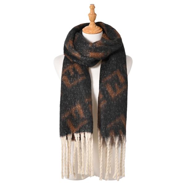 MULTI PATTERN TASSEL BLANKET SCARF