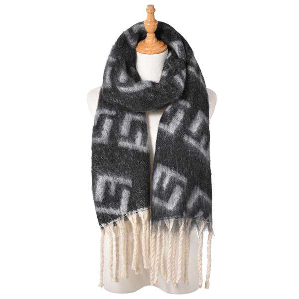 MULTI PATTERN TASSEL BLANKET SCARF