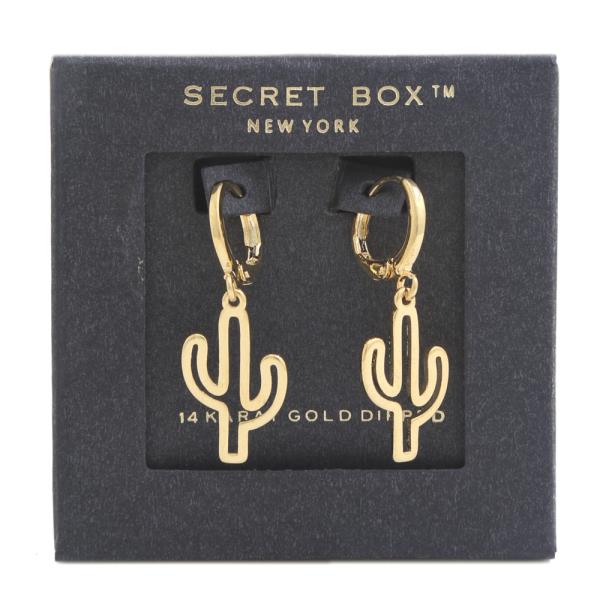 CACTUS 14K GOLD DIPPED EARRING