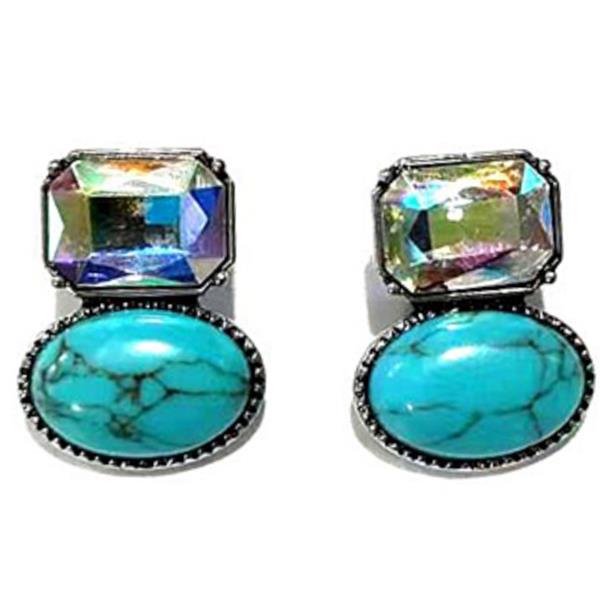 TQ & GEM STONE EARRING