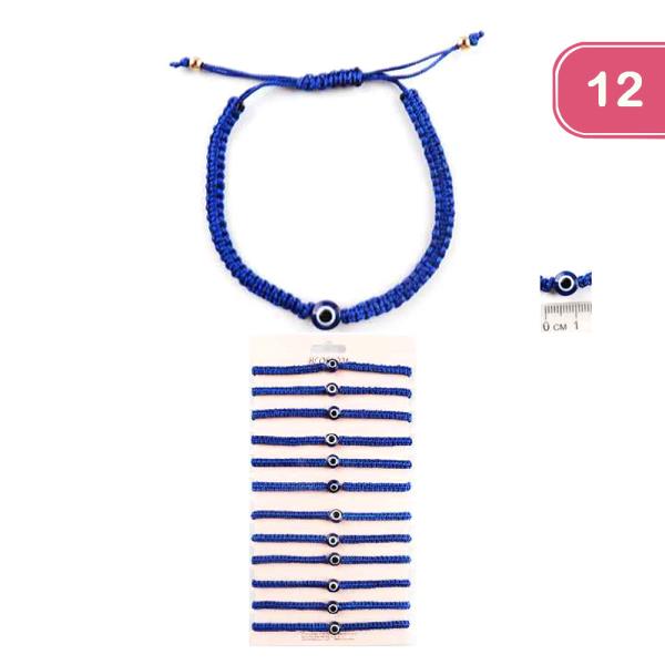 FASHION EVIL EYE ADJUSTABLE BRACELET (12 UNITS)