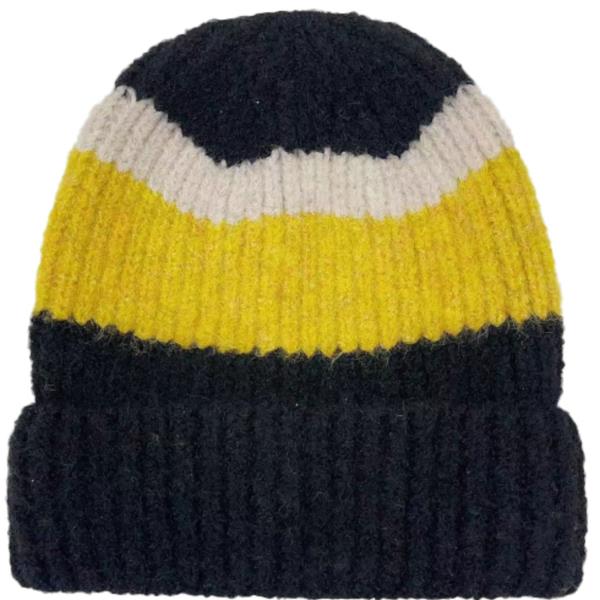 COLOR BLOCKED STRIPE BEANIE