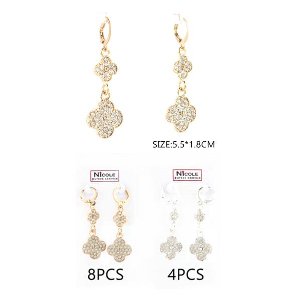 FASHION RHINESTONE DANGLE EARRING (12 UNITS)