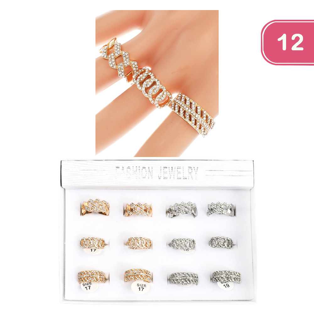 FASHION RHINESTONE RING(12UNITS)