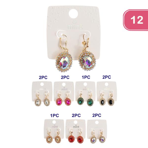 FASHION RHINESTONE EARRING (12 UNITS)