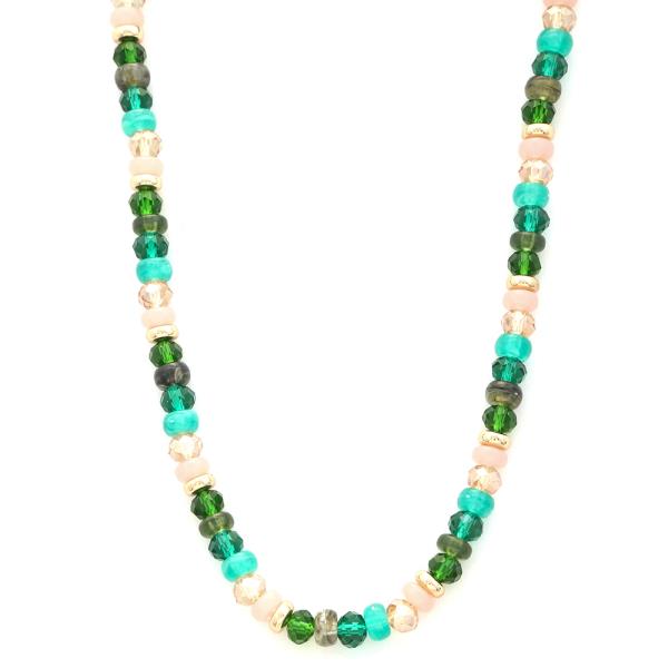 FASHION COLORED CRYSTAL BEAD NECKLACE