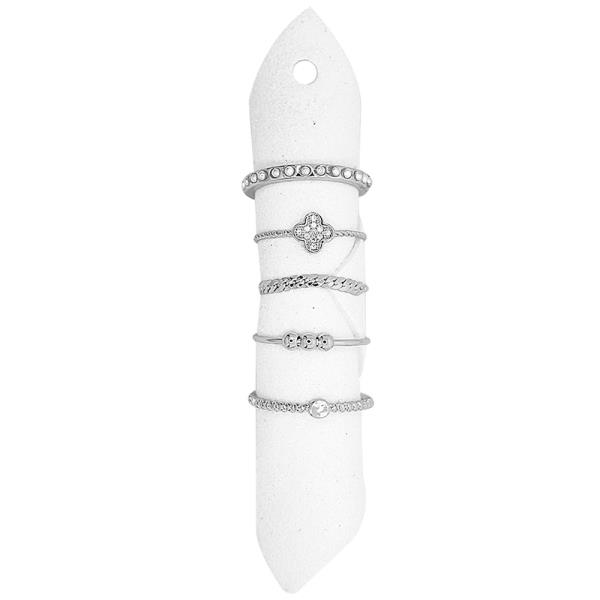 STONE ROUND ASSORTED RING SET