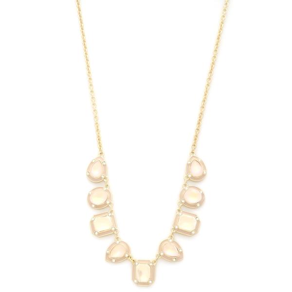 TEARDROP ROUND CRYSTAL LINK NECKLACE