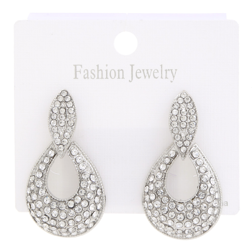 TEARDROP RHINESTONE DANGLE EARRING