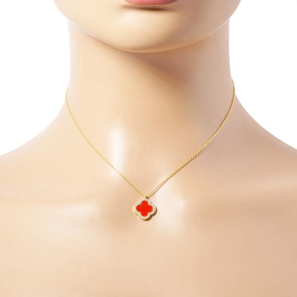 GOLD DIPPED FLOWER PENDANT NECKLACE