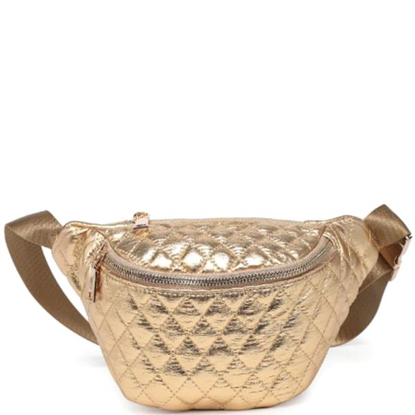 QUILTED DESIGN METALLIC ALL OVER ARIANA BELT BAG