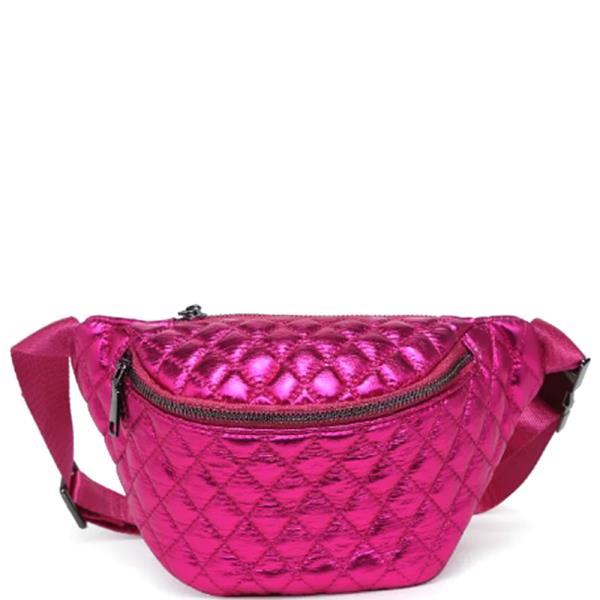 QUILTED DESIGN METALLIC ALL OVER ARIANA BELT BAG