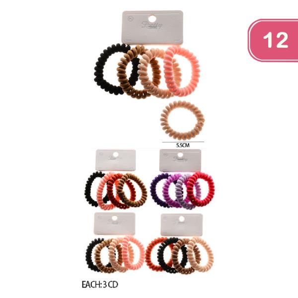 FASHION SPIRAL HAIR TIE (12 UNITS)