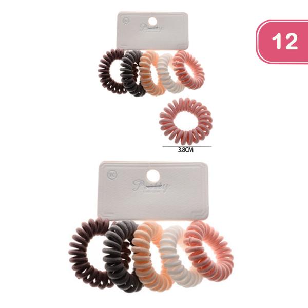 FASHION SPIRAL HAIR TIE(12 UNITS)