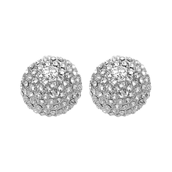 ROUND DOME CRYSTAL EARRING