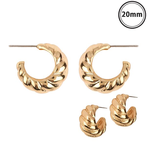 METAL TEXTURE HOOP EARRING