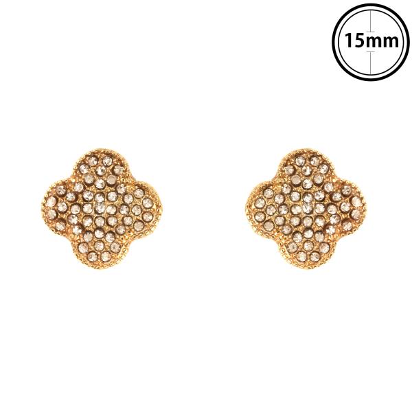 RHINESTONE POST FLOWER EARRING