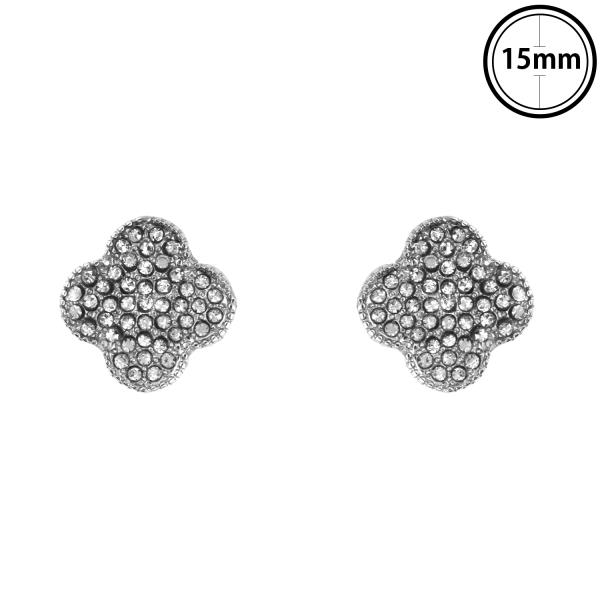 RHINESTONE POST FLOWER EARRING