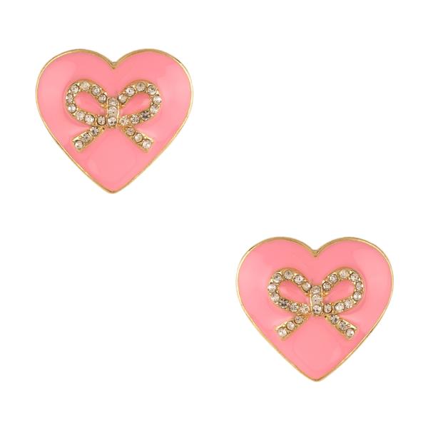 EPOXY PAVE VALENTINE HEART POST EARRING