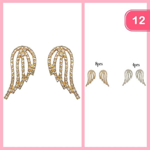 RHINESTONE WING EARRING (12 UNITS)