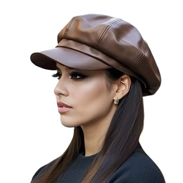 FAUX LEATHER BREAD HAT