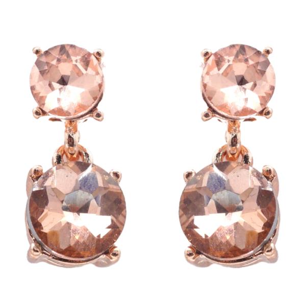 ROUND CRYSTAL DANGLE EARRING