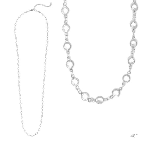 48" CRYSTAL LINKED LONG NECKLACE