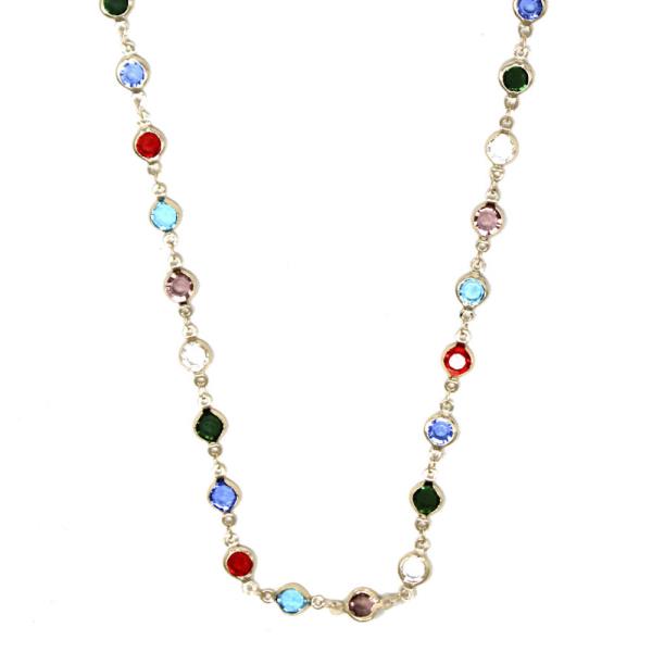 36" CRYSTAL LINKED LONG NECKLACE