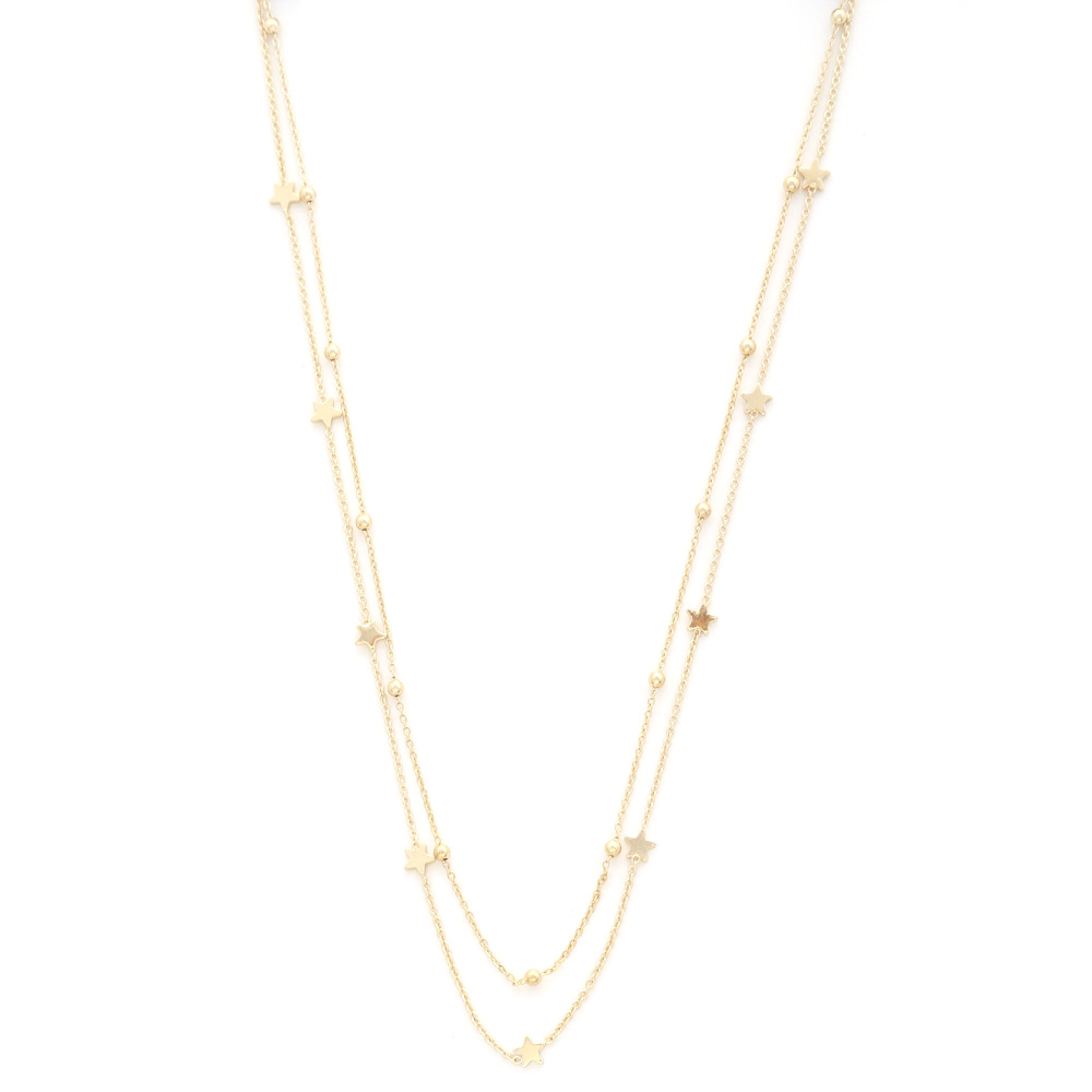 DAINTY STAR CHARM BEADED LAYERED NECKLACE