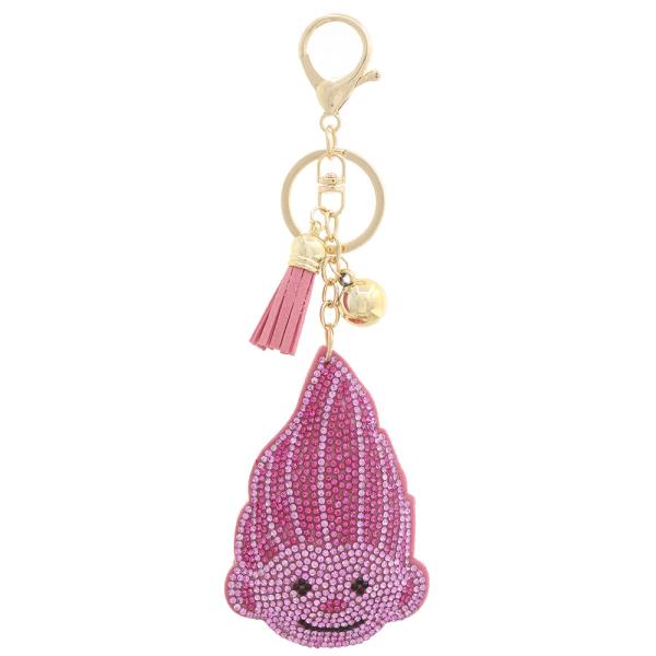 PUFFY RHINESTONE KEYCHAIN