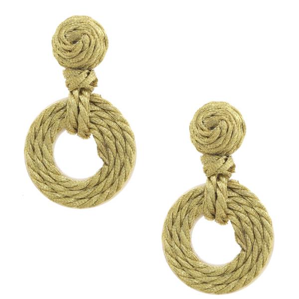 BRAIDED CORD KNOTTED DANGLE EARRING