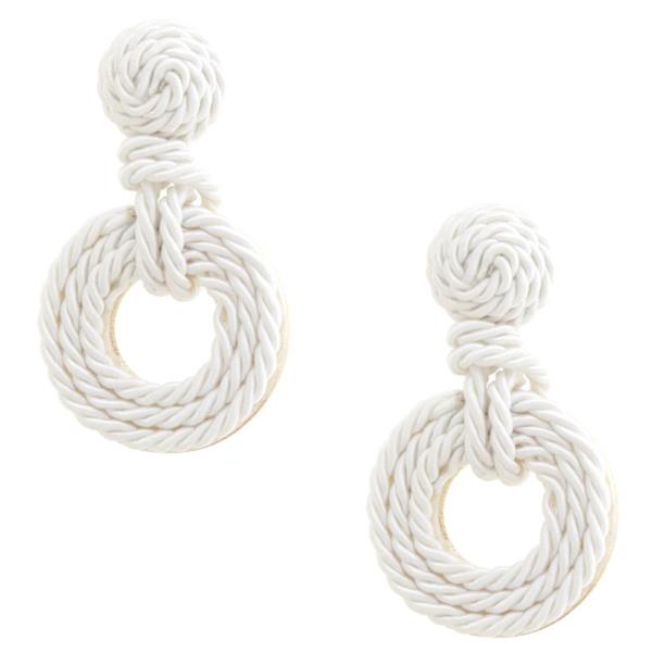 BRAIDED CORD KNOTTED DANGLE EARRING