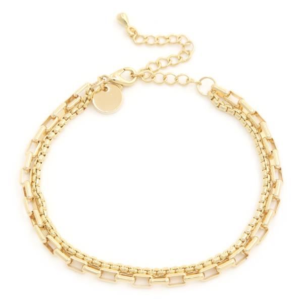 SODAJO RECTANGLE LINK GOLD DIPPED BRACELET