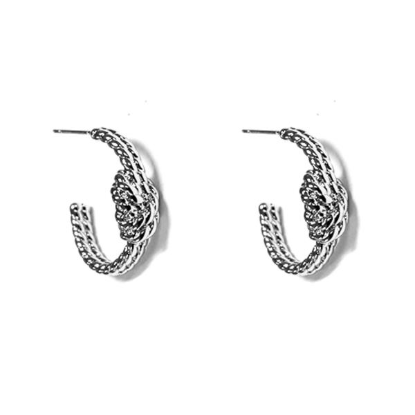 METAL ROPE KNOT HOOP EARRING