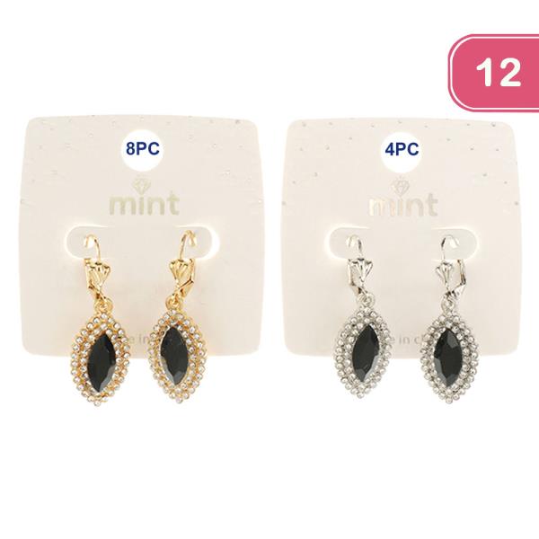 TEARDROP RHINESTONE EARRING (12 UNITS)