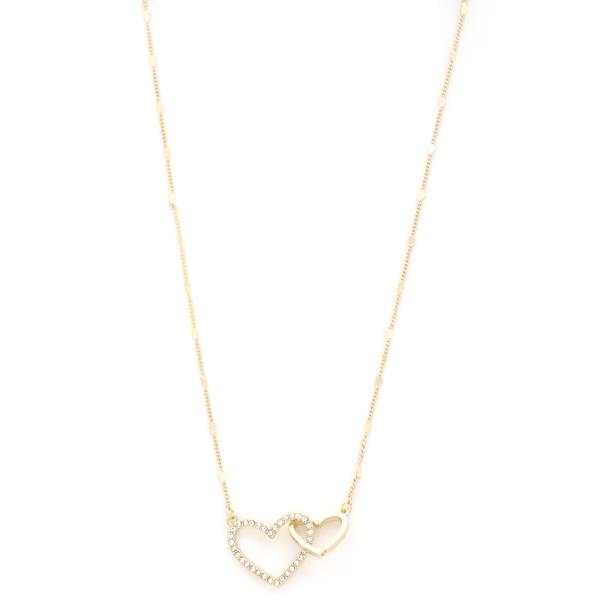 DOUBLE HEART LINK NECKLACE
