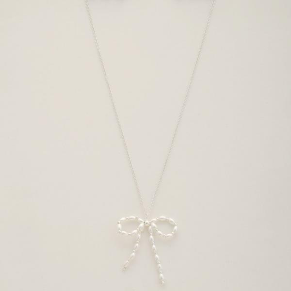 PEARL BOW PENDANT NECKLACE