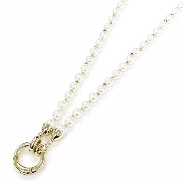 PEARL METAL ROUND PENDANT NECKLACE