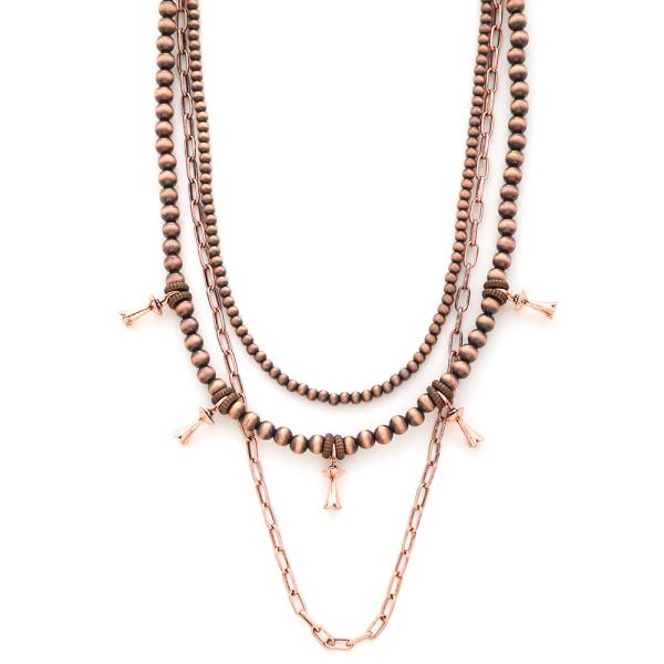 WESTERN BEADED LAYERED NECKLACE
