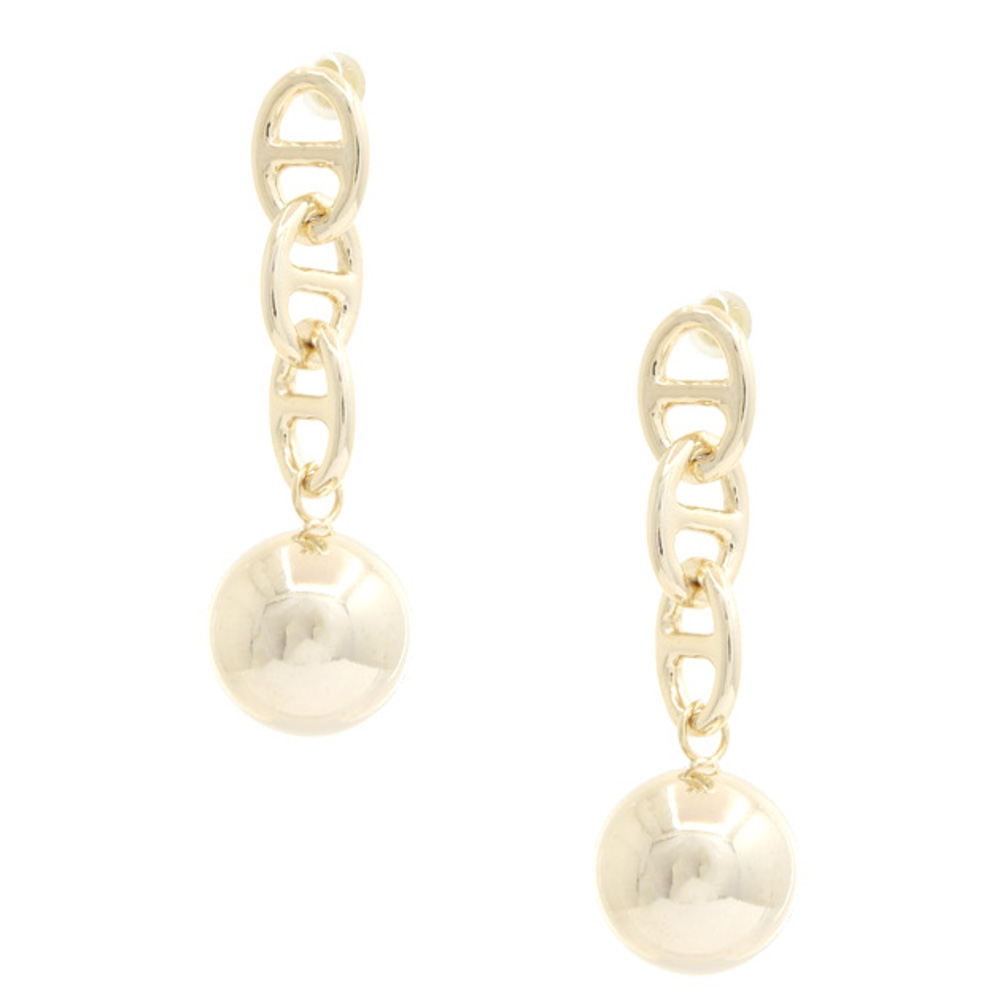 SODAJO OVAL BALL BEAD GOLD DIPPED EARRING