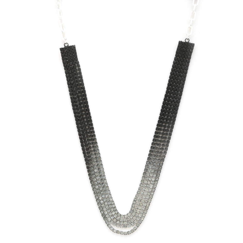 RHINESTONE LAYERED NECKLACE