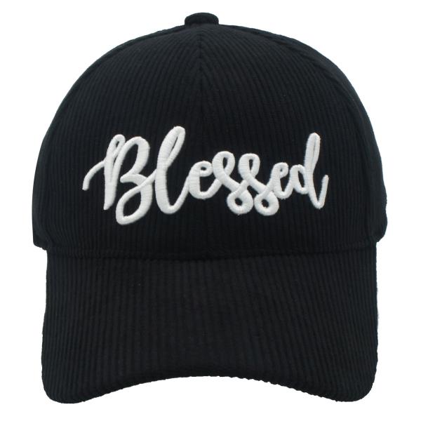 BLESSED EMBROIDERED CORDUROY CAP