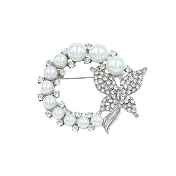 BUTTERFLY PEARL BEAD BROOCH