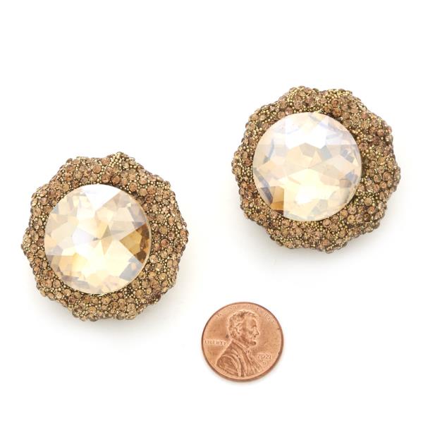 CHUNKY ROUND CRYSTAL EARRING