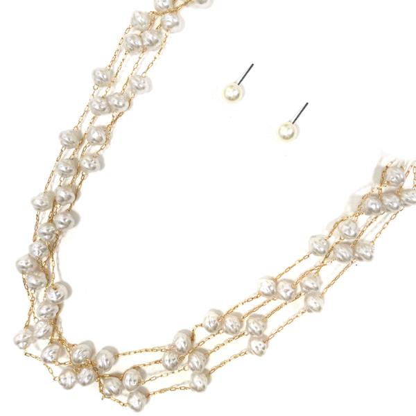 4 ROW MULTI PEARL NECKLACE