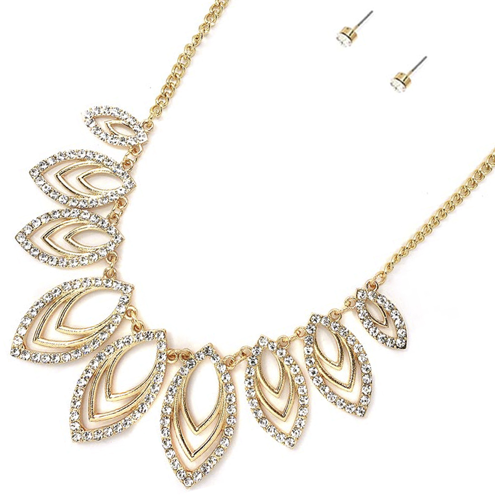 CRYSTAL STONE LINK STATEMENT NECKLACE